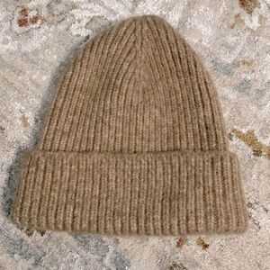 & OTHER Stories alpaca blend ribbed knit beanie foldover cuff Unisex One size